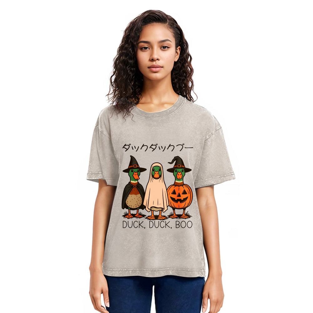 Tokyosol Funny Goose Halloween Washed T Shirt