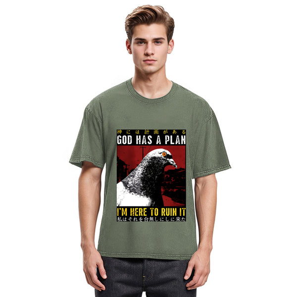 Tokyosol Pigeons That Want To Break The Plan Washed T Shirt