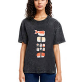 Tokyosol Japanese Sushi Nigiri Maki Roll Washed T Shirt
