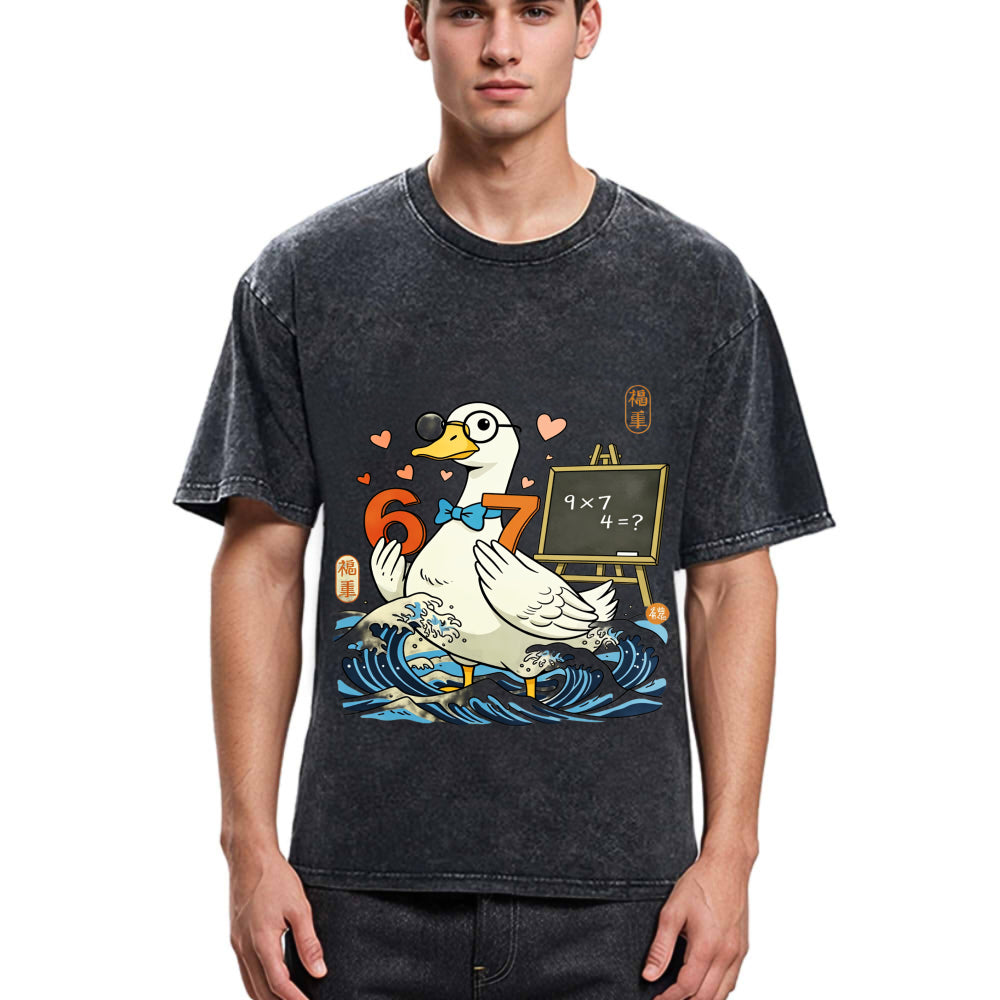 Tokyosol Japanese Goose Teacher 6 7 Meme Washed T Shirt