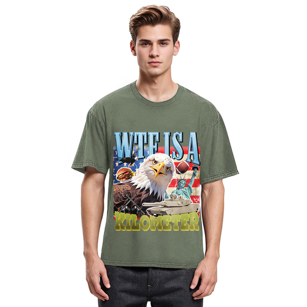Tokyosol Funny Eagle Meme Washed T Shirt