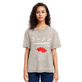 Tokyosol Fugu Ramen Japanese Retro Print Jean T Shirt