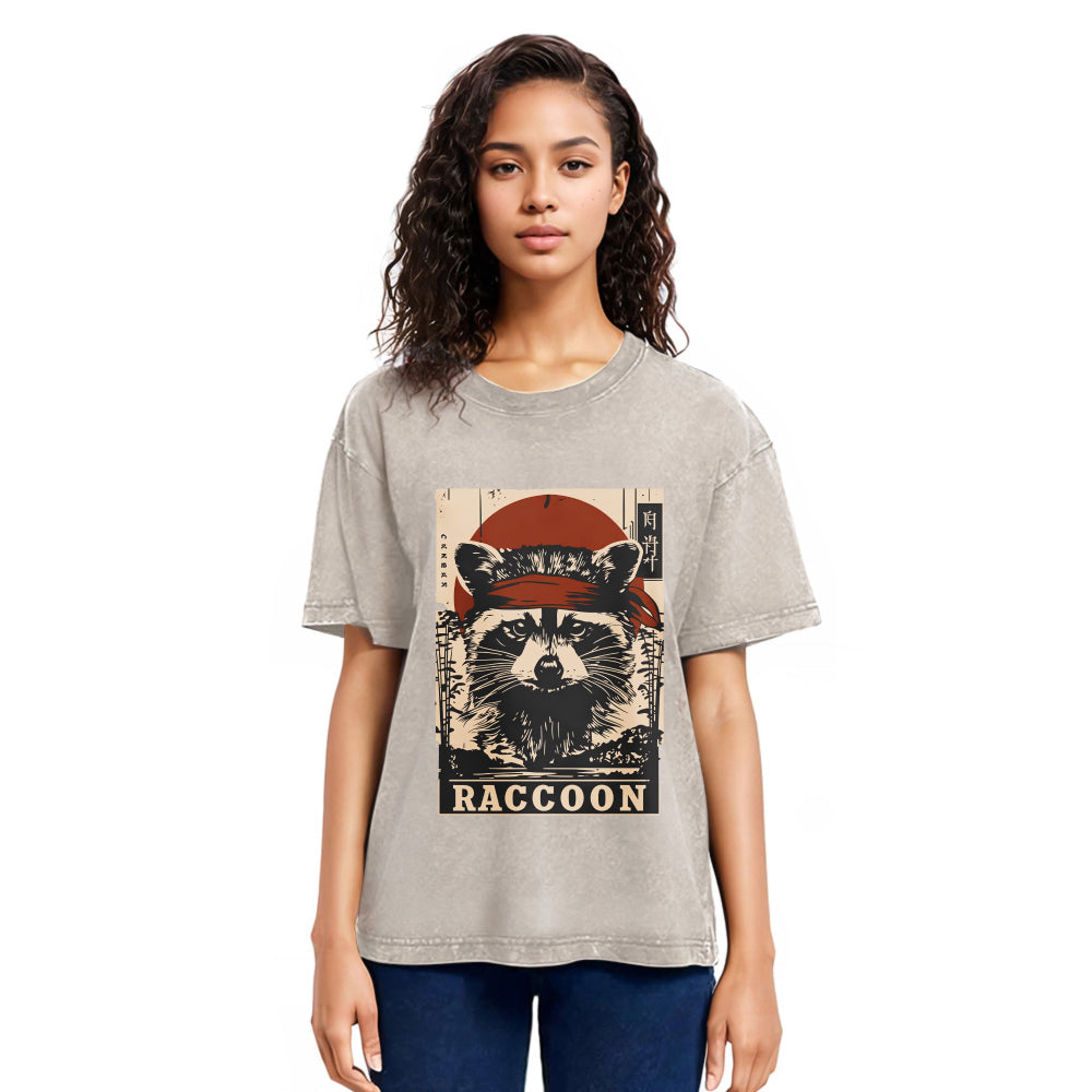 Tokyosol Raccoon Commando Vintage Washed T Shirt