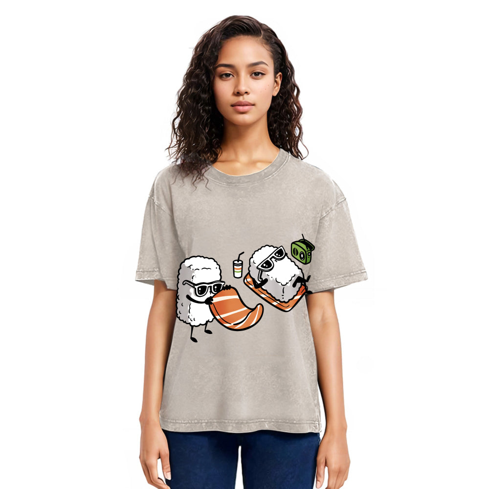 Tokyosol Sunbathing Sushi Washed T Shirt
