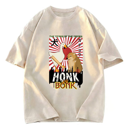 Tokyosol Honk Vs Bonk Meme Washed T Shirt