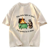 Tokyosol Dumpster Fire Raccoon Washed T Shirt