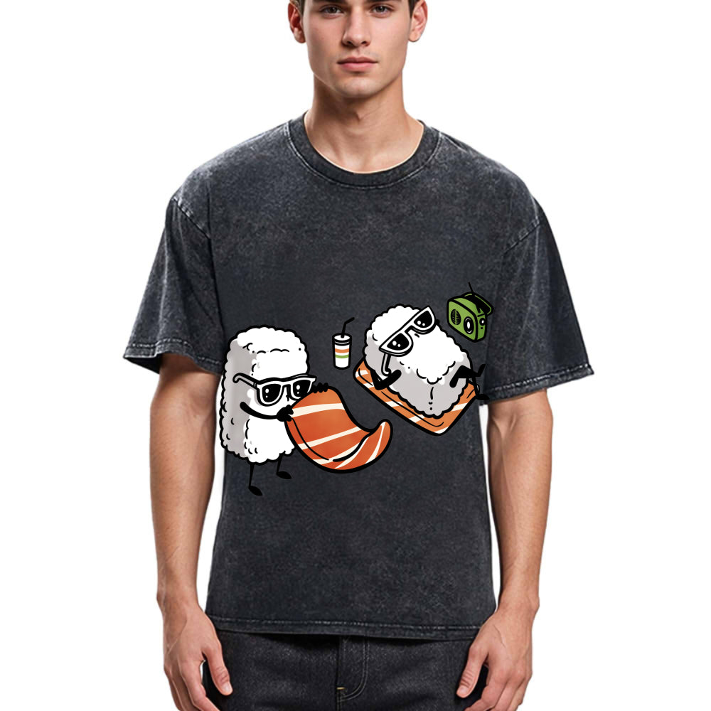 Tokyosol Sunbathing Sushi Washed T Shirt