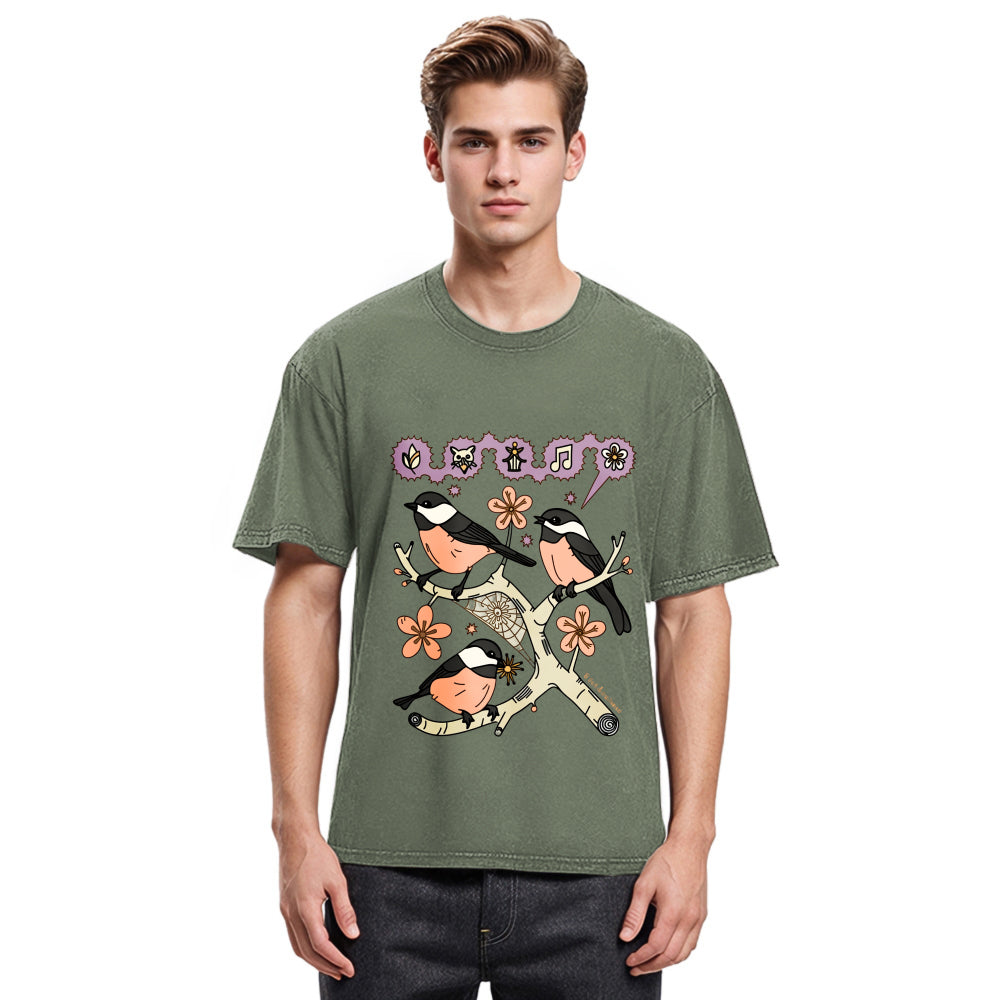 Tokyosol Chickadee Fleece Lined T Shirt