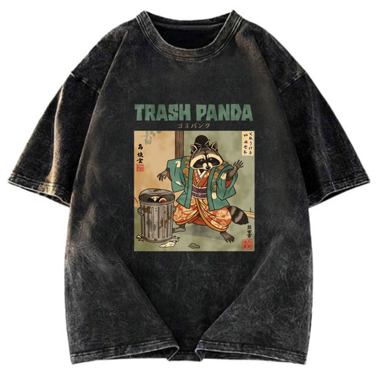 Tokyosol Trash Panda Traditional Japanese Meme Washed T Shirt