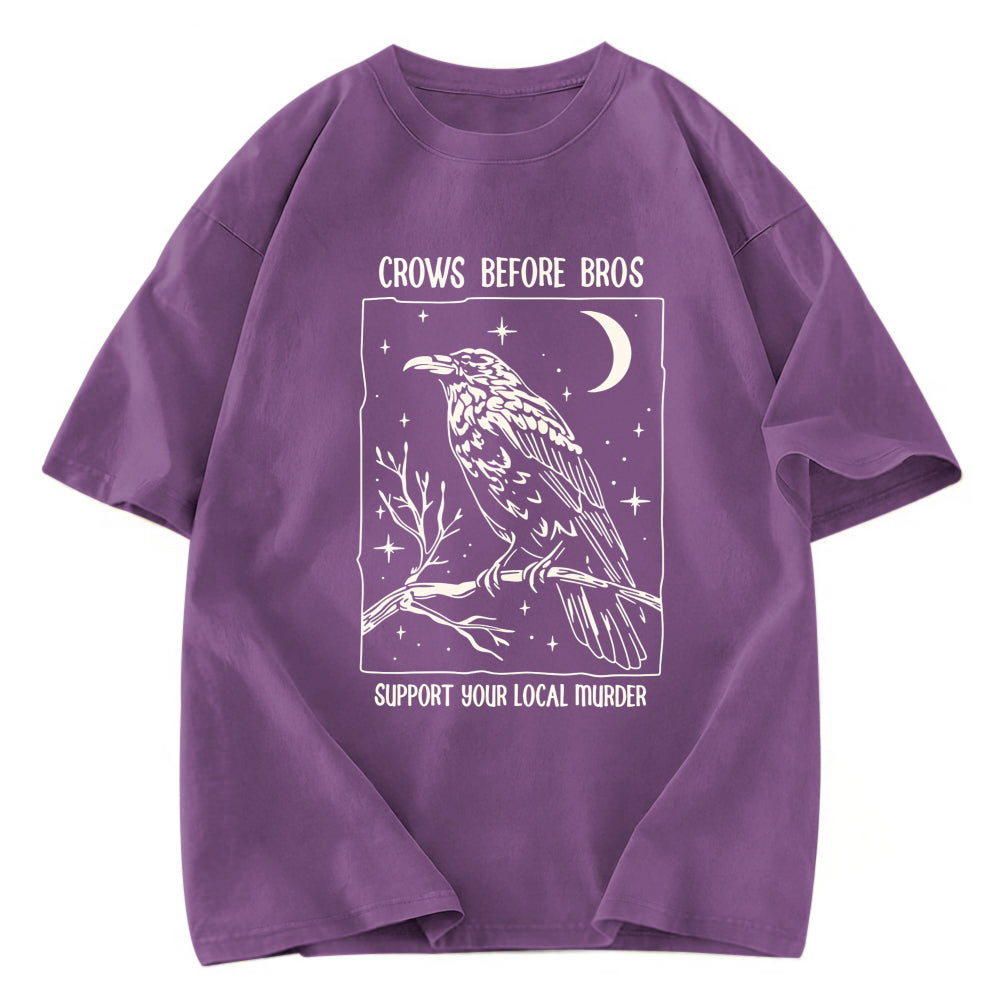 Tokyosol Funny Crows Before Bros Washed T Shirt