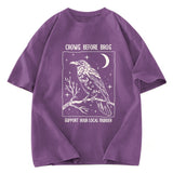 Tokyosol Funny Crows Before Bros Washed T Shirt