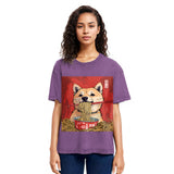 Tokyosol Shiba Lnu Eating Ramen Washed T Shirt