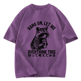 Tokyosol Overthink Raccoon Back Washed T Shirt