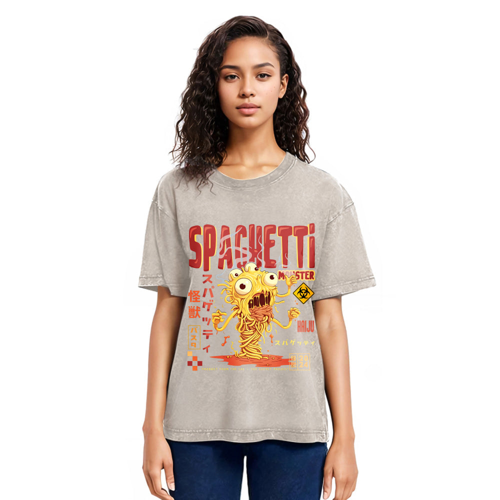Tokyosol Monster Spaghetti Japanese Retro Tokyo Washed T Shirt