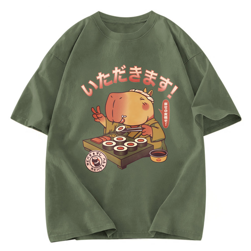 Tokyosol Sushi Chef Capybara Washed T Shirt