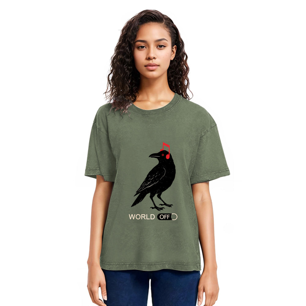 Tokyosol Crow S Music World Washed T Shirt