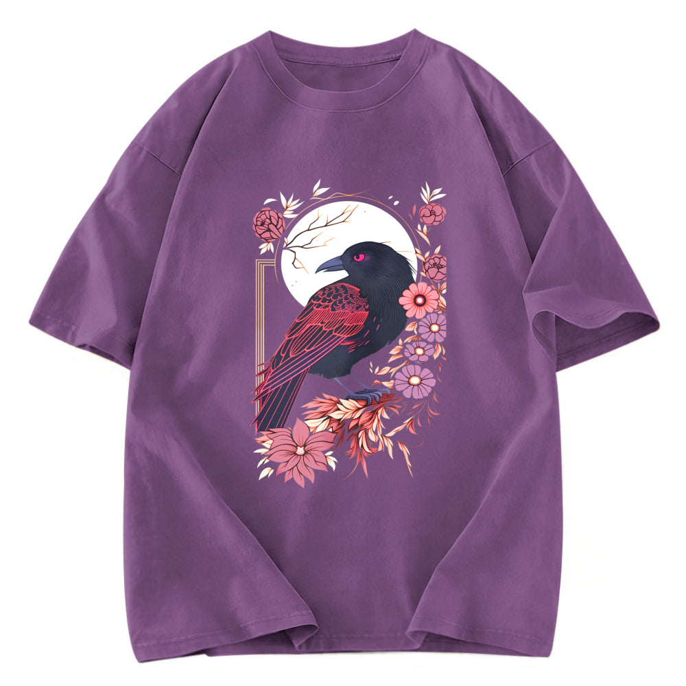 Tokyosol Goth Raven Moon Washed T Shirt
