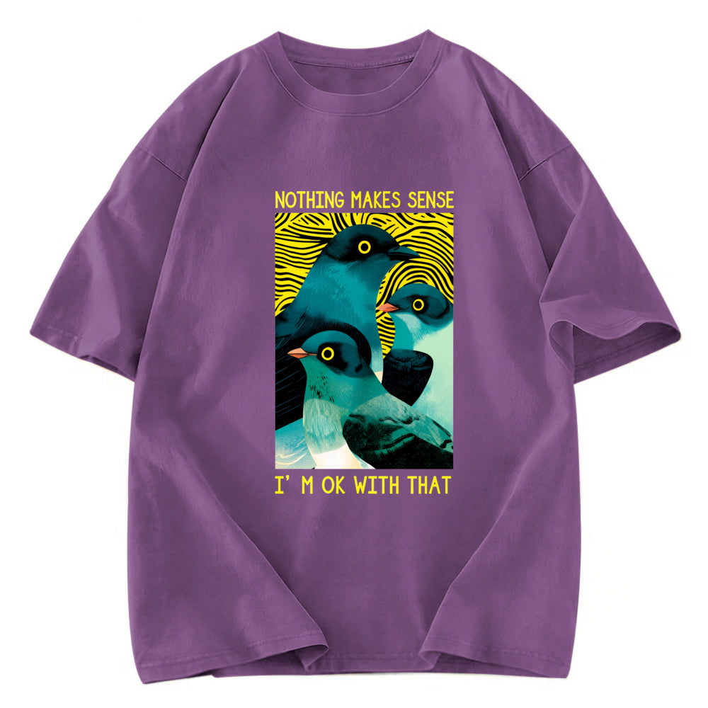 Tokyosol Nothing Makes Sense Washed T Shirt