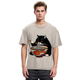 Tokyosol Fat Cat Eating Ramen Classic T-Shirt