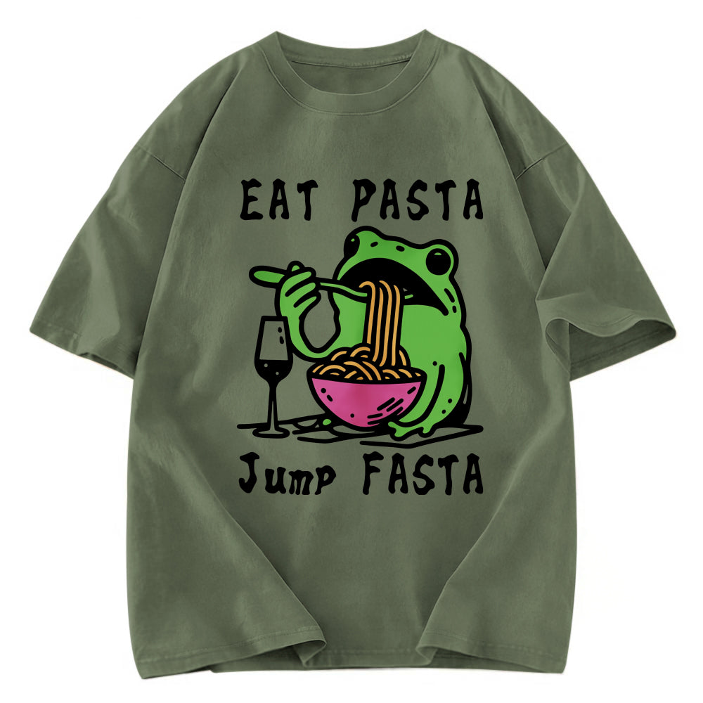 Tokyosol Eat Pasta Jump Fasta Washed T Shirt