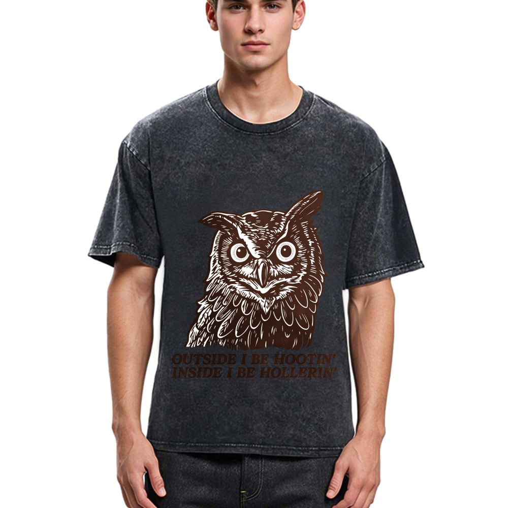 Tokyosol Owl Hootin Hollerin Washed T Shirt