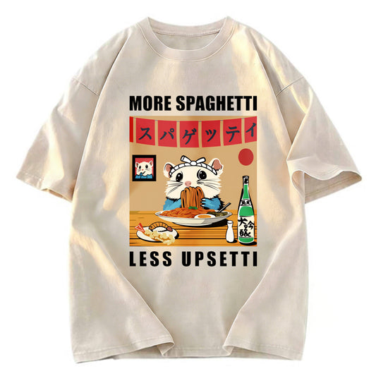 Tokyosol More Spaghetti Less Upsetti Hamster Washed T Shirt