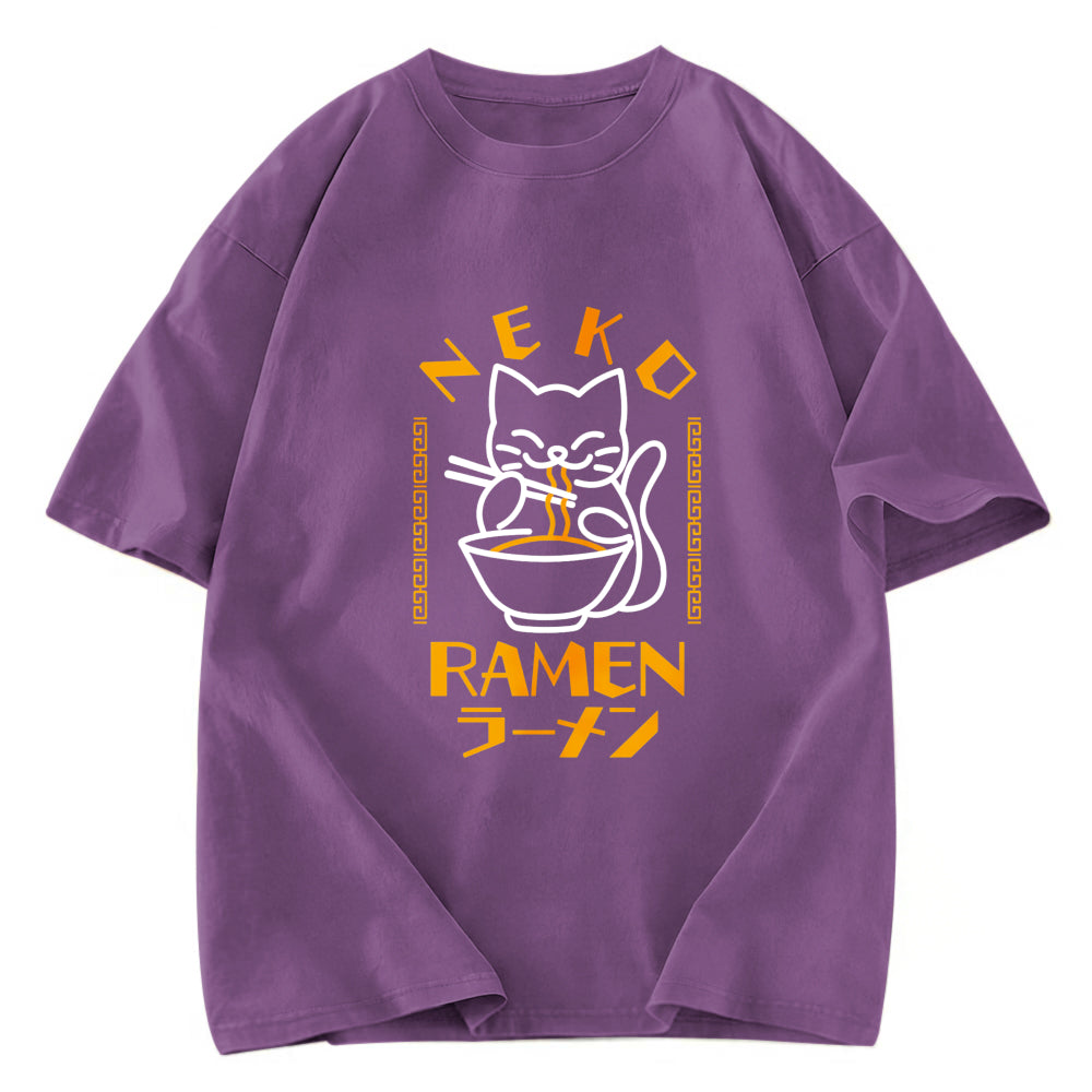 Tokyosol Cat Obsessed With Ramen Washed T Shirt