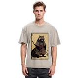 Tokyosol Japanese Raccoon Samurai Washed T Shirt