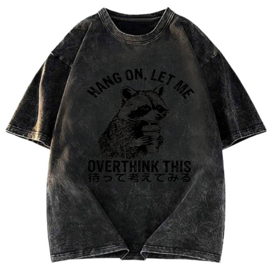 Tokyosol Overthink Raccoon Washed T Shirt