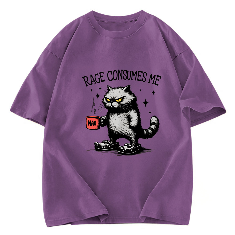 Tokyosol Rage Consumes Me Cat Washed T Shirt