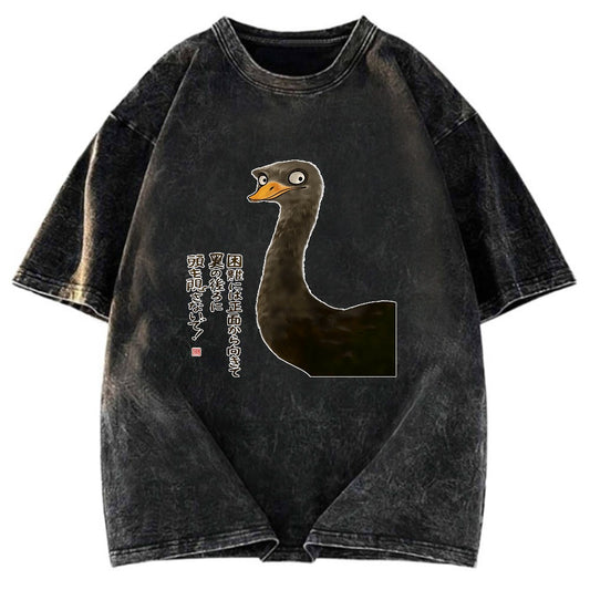 Tokyosol Avoid Difficulties Funny Washed T Shirt
