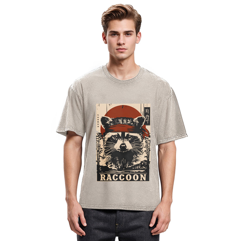 Tokyosol Raccoon Commando Vintage Washed T Shirt