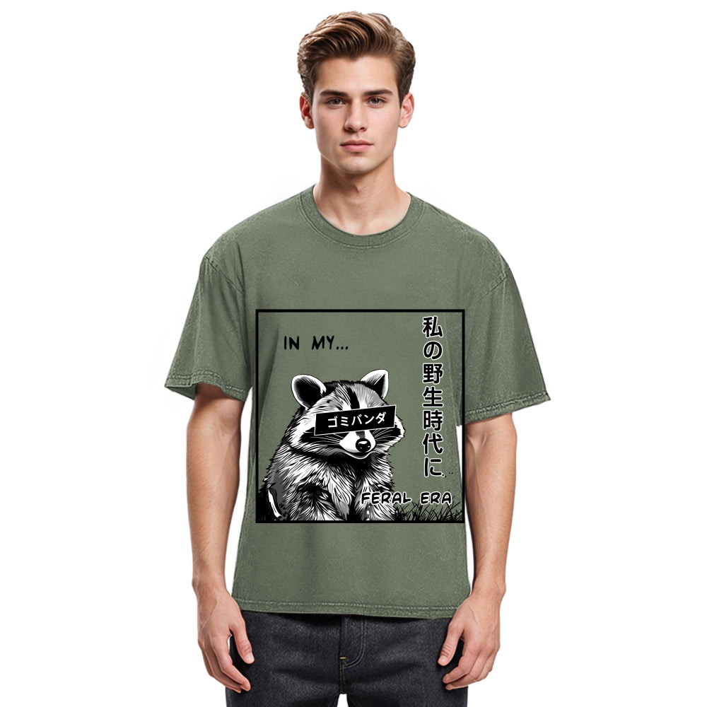 Tokyosol Japanese Wild Raccoon Washed T Shirt