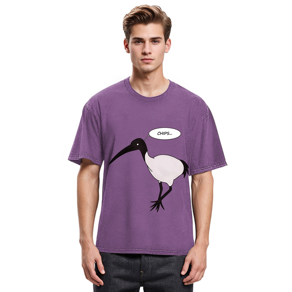 Tokyosol Chicken Loves Chips Washed T Shirt