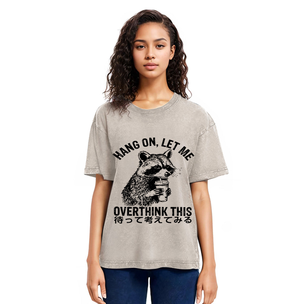 Tokyosol Overthink Raccoon Washed T Shirt