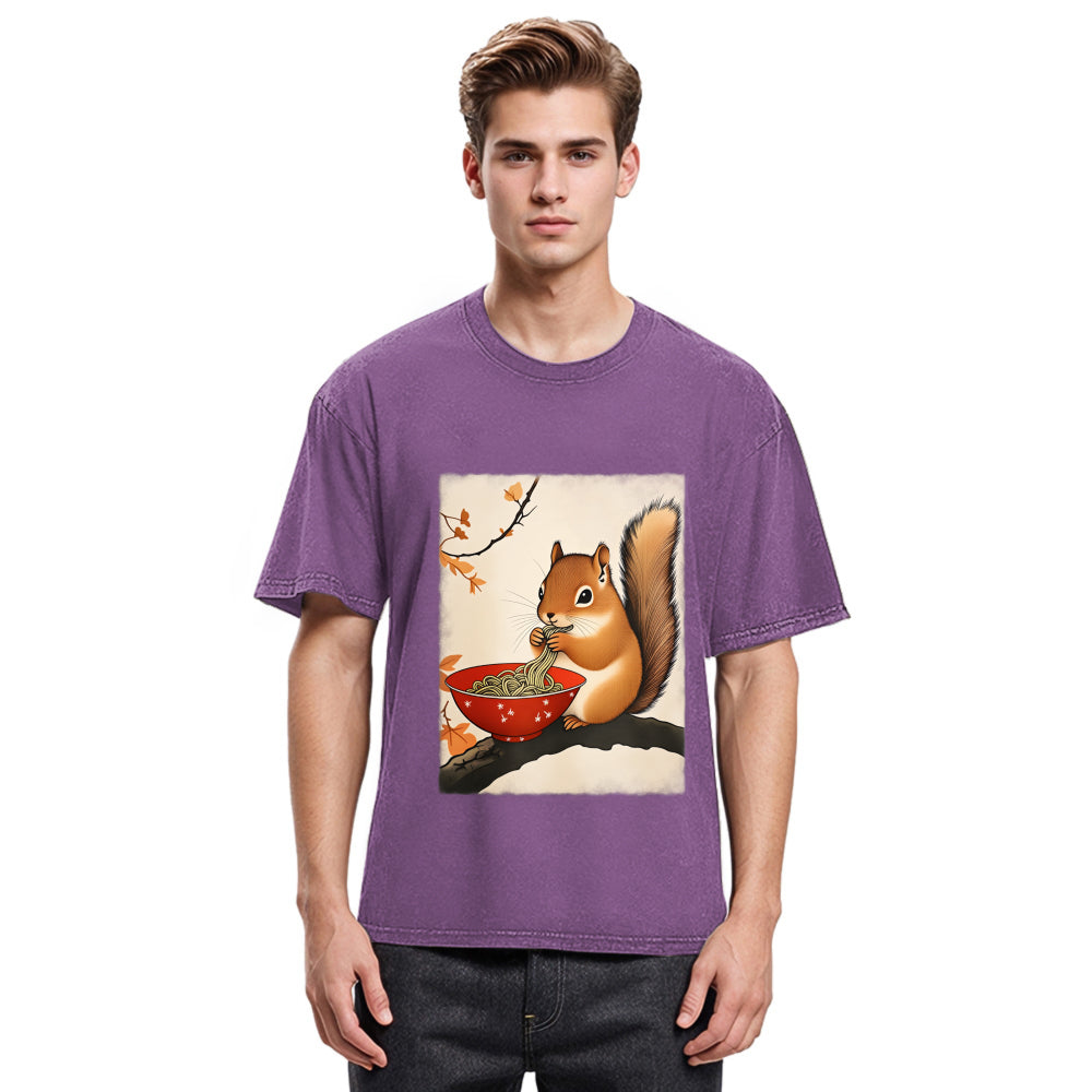 Tokyosol Squirrel Eating Ramen Washed T Shirt