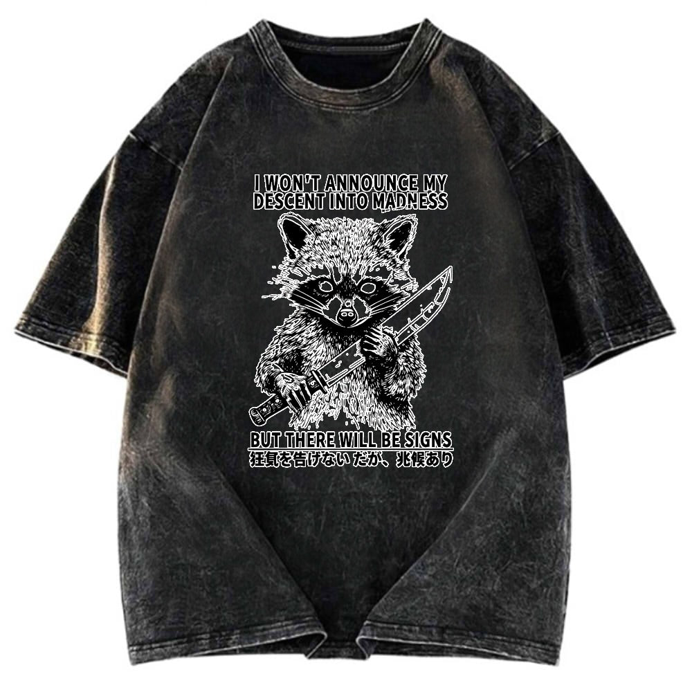 Tokyosol Raccoon Goes Into Madness Washed T Shirt
