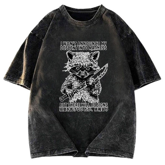 Tokyosol Raccoon Goes Into Madness Washed T Shirt