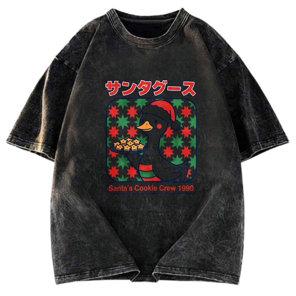Tokyosol Kawaii Christmas Goose Washed T Shirt