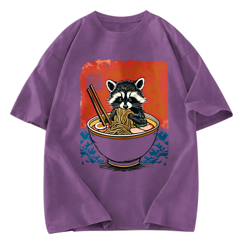 Tokyosol Ramen Lover Raccoon Jean T Shirt
