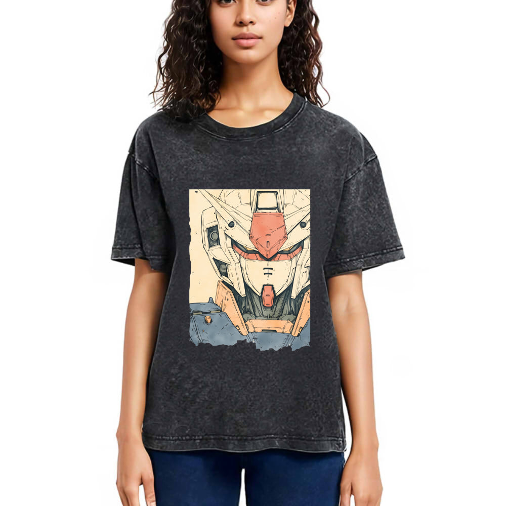 Tokyosol Hand-Drawn Mecha Robot Washed T-Shirt