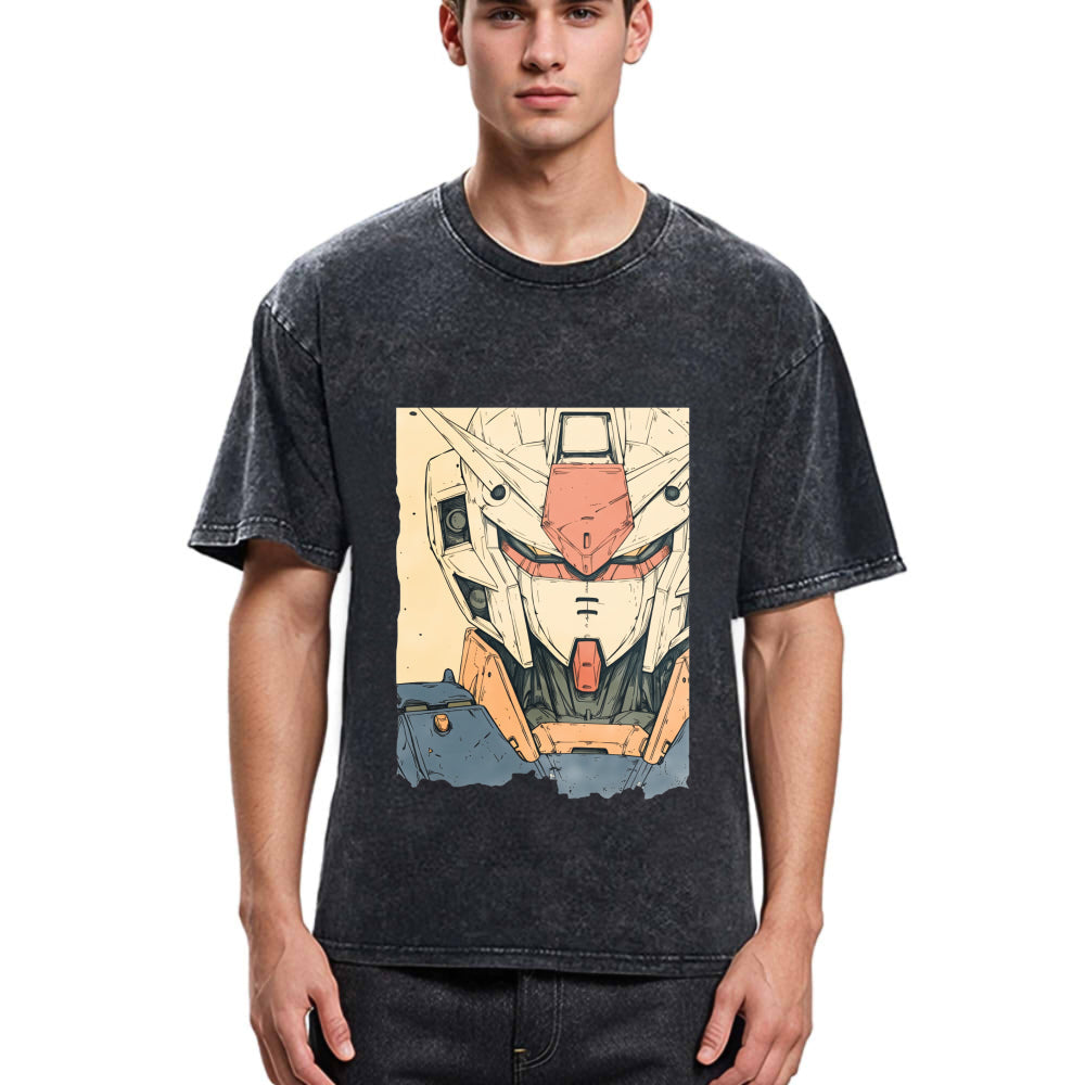 Tokyosol Hand-Drawn Mecha Robot Washed T-Shirt
