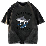 Tokyosol Tralalero Tralala Funny Gradient Washed T-Shirt