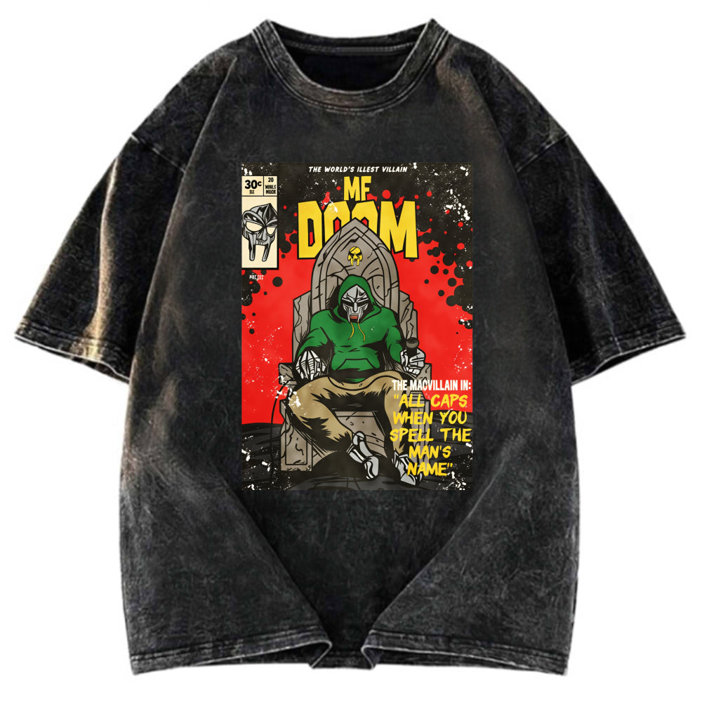 Tokyosol Rapper Doom Hip Hop Gradient Washed T-Shirt