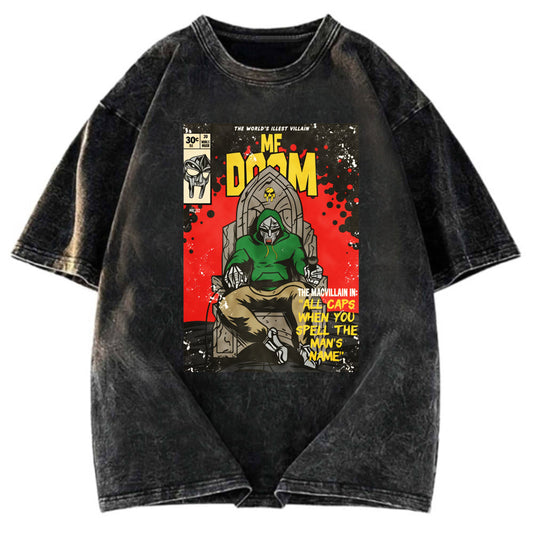 Tokyosol Rapper Doom Hip Hop Gradient Washed T-Shirt