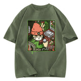 Tokyosol Rapper Cat Gradient Washed T-Shirt