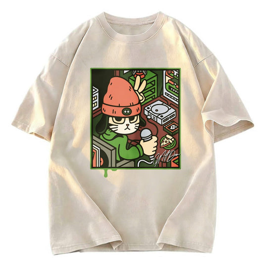 Tokyosol Rapper Cat Gradient Washed T-Shirt