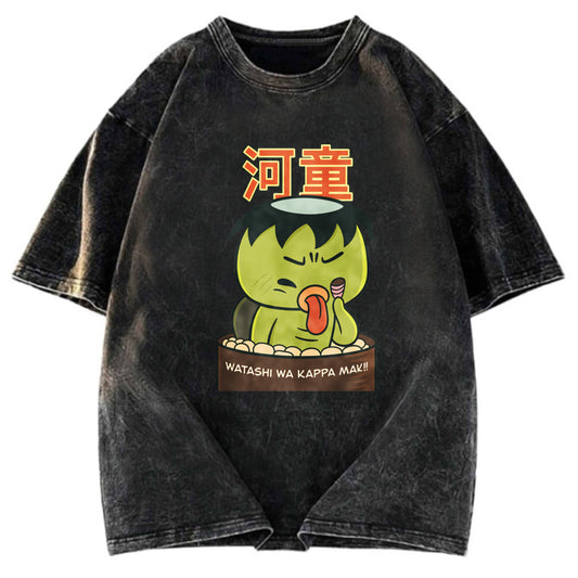 Tokyosol Watashi Wa Kappa Maki Japanese Washed T-Shirt