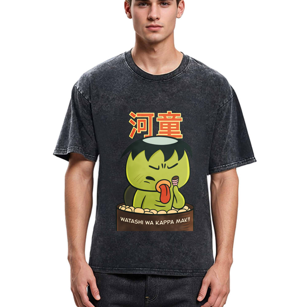 Tokyosol Watashi Wa Kappa Maki Japanese Washed T-Shirt
