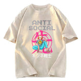 Tokyosol Anti Social Manga Girl Washed T-Shirt